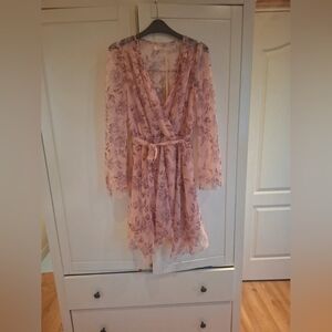 Chic Floral Pink Mini Dress